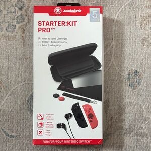 Snakebyte Starter Kit Pro for Nintendo Switch Case and Accessories Bundle